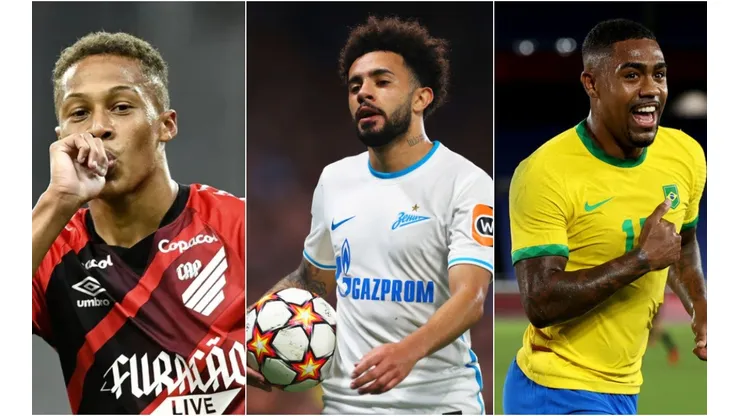 Foto: Athletico; Foto: Clive Rose/Getty Images; Foto: Francois Nel/Getty Images - Vitinho, Claudinho e Malcom
