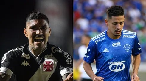 Foto: Fernando Moreno/AGIF; Foto: Thiago Ribeiro/AGIF - Yuri Lara do Vasco e Neto Moura do Cruzeiro
