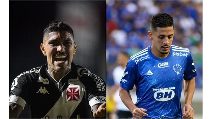Foto: Fernando Moreno/AGIF; Foto: Thiago Ribeiro/AGIF - Yuri Lara do Vasco e Neto Moura do Cruzeiro