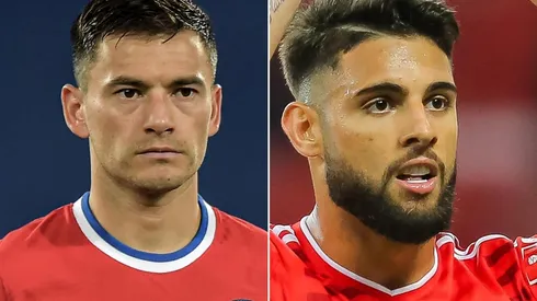 Fotos: Thiago Ribeiro/AGIF e Pedro H. Tesch/AGIF - Aránguiz e Yuri Alberto: dupla interessa ao Internacional para o 2º semestre