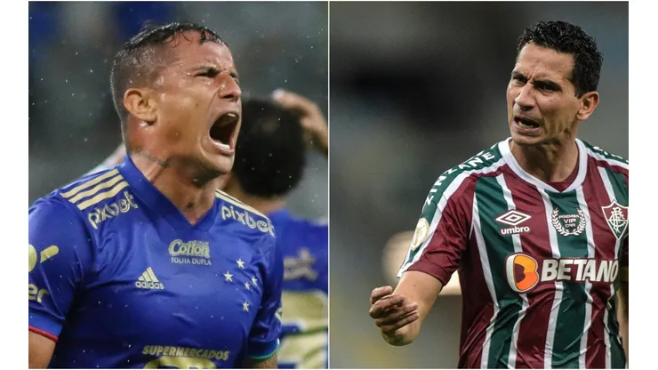 Foto: Fernando Moreno/AGIF Foto: Thiago Ribeiro/AGIF - Edu do Cruzeiro e Ganso do Fluminense