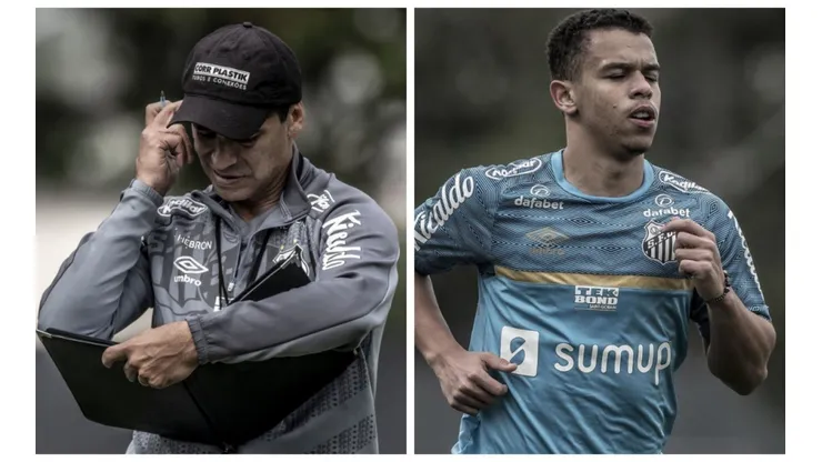 Montagem: fotos de Ivan Storti/Santos FC - Bustos deve surpreender Corinthians com Sandry na trinca de volantes
