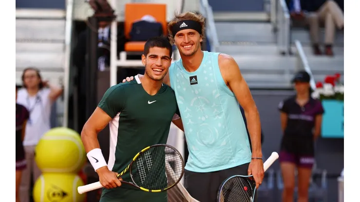 Clive Brunskill/Getty Images - Alcaraz e Zverev disputam a final do Masters 1000 de Madrid