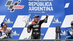 Juan Mabromata/Getty Images - Aleix Espargaró, da Aprilia, comemora vitória no pela MotoGP no GP da Argentina, em Buenos Aires