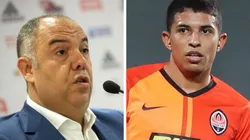 Montagem: fotos de Alexandre Vidal-CRF e Ahmad Mora/Getty Images - Nação marcou Braz nas redes sociais para ir atrás de Dodô, do Shakhtar, para a LD
