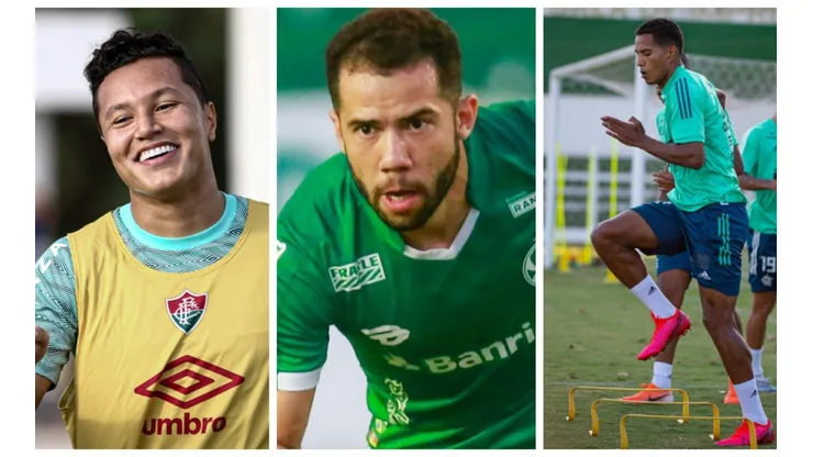 Montagem: fotos de Lucas Merçon/FFC, Luiz Erbes/AGIF e Alexandre Vidal/CRF - Carille pediu relação de 9 reforços antes de sair do Santos