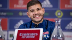 Bruno Guimarães em coletiva do Lyon (Foto: Damien LG/OL)