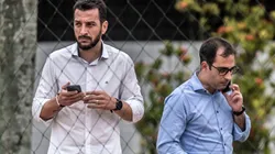 Foto: Ivan Storti/Santos FC/Divulgação - Edu Dracena e Guilherme Lipi: dupla trabalha para renovar com jovem promessa