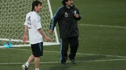 Messi e Maradona estiveram juntos na Copa do Mundo de 2010