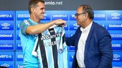 Foto: Lucas Uebel/Grêmio/Divulgação - Técnico e diretor de futebol falaram em coletiva após o rebaixamento ser confirmado