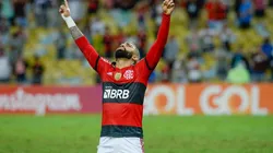 Em programa da FlaTV, atacante comemorou marca pelo clube (Foto: Marcelo Cortes / Flamengo)