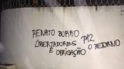 Pichação foi feita na madrugada desta quinta-feira, 04 | Crédito: Reprodução Twitter