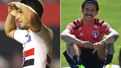 A dupla fica distante dos maiores salários do elenco (Fotos: Rubens Chiri / saopaulofc.net / Divulgação e Fellipe Lucena / saopaulofc.net / Divulgação)