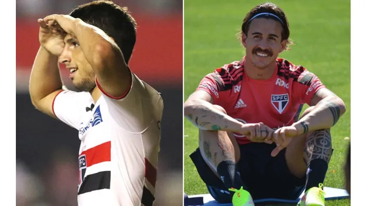 A dupla fica distante dos maiores salários do elenco (Fotos: Rubens Chiri / saopaulofc.net / Divulgação e Fellipe Lucena / saopaulofc.net / Divulgação)