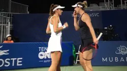 Luisa Stefani e canadense em ação no WTA 500 de San Jose (Foto: Divulgação)