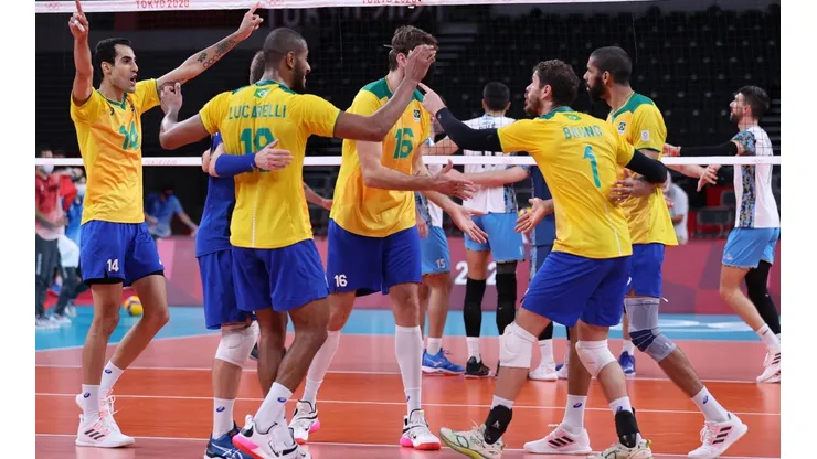 A Seleção masculina, durante os Jogos de Tóquio. (Foto: Getty Images)