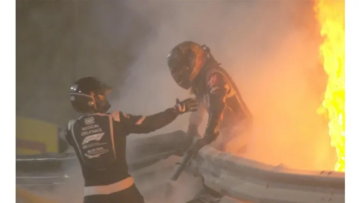 Romain Grosjean sofreu um grave acidente no GP de Bahrein