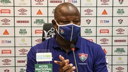 Marcão durante entrevista coletiva — FOTO: LUCAS MERÇON / FLUMINENSE F.C.