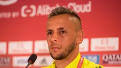 Rafinha durante coletiva — Foto: Alexandre Vidal / Flamengo