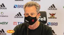 Landim durante coletiva no Fla — Foto: Alexandre Vidal / Flamengo