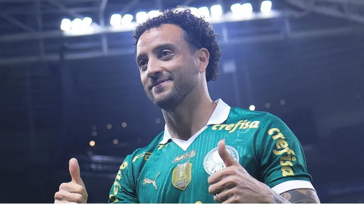 Felipe Anderson em apresentação à torcida do Palmeiras, antes da partida contra o Atlético-GO, no Allianz Parque, pelo Campeonato Brasileiro, no dia 11/07/2024.