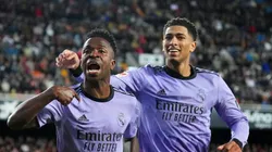 Vini Jr. e Bellingham são os principais candidatos à Bola de Ouro de 2024. Foto: Aitor Alcalde/Getty Images