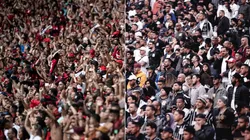 Foto: Jorge Rodrigues/AGIF; Foto: Ettore Chiereguini/AGIF - Torcida do Flamengo e Corinthians