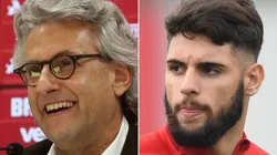 Fotos: Internacional/Divulgação - Papeléo e Yuri Alberto: dirigente se manifestou sobre situação do atacante