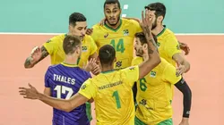 Seleção masculina de vôlei em amistoso contra Japão — Foto: Wander Roberto/Inovafoto/CBV