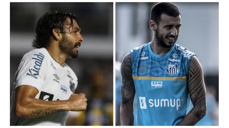 Fotos: Foto: Pedro Ernesto Guerra Azevedo e Ivan Storti/Santos FC - Goulart x Camacho é um dilema de Bustos para jogo contra o Athletico-PR