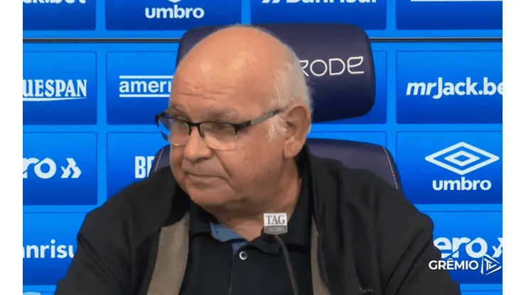 Foto: Reprodução/YouTube - Romildo Bolzan Júnior: presidente se manifestou após empate do Grêmio com o Vasco