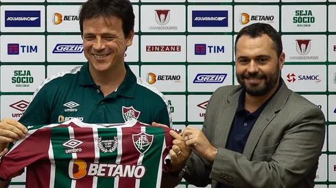 Foto: Marcelo Gonçalves/Fluminense FC/Divulgação - Diniz e Bittencourt: Fluminense optou por não negociar o jovem meio-campista