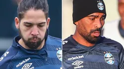 Fotos: Lucas Uebel/Grêmio/Divulgação - Benítez e Thiago Santos: podem receber chance contra o Vasco