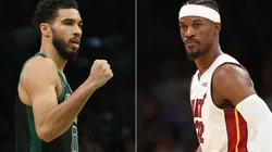 Jayson Tatum e Jimmy Butler. (Fotos: Getty Images)
