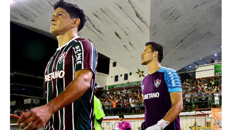 Foto: Mailson Santana/Fluminense FC/Divulgação - Cano e Fábio: únicos titulares que devem iniciar partida na Bolívia