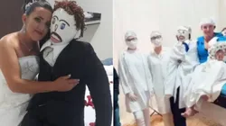 Mulher se casou com boneco de pano.