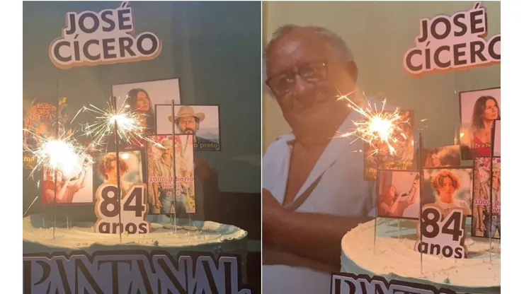 José Cícero celebrou data com bolo da novela