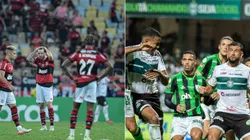 Foto: Thiago Ribeiro/AGIF; Foto: Robson Mafra/AGIF - Equipe do Flamengo e do Coritiba