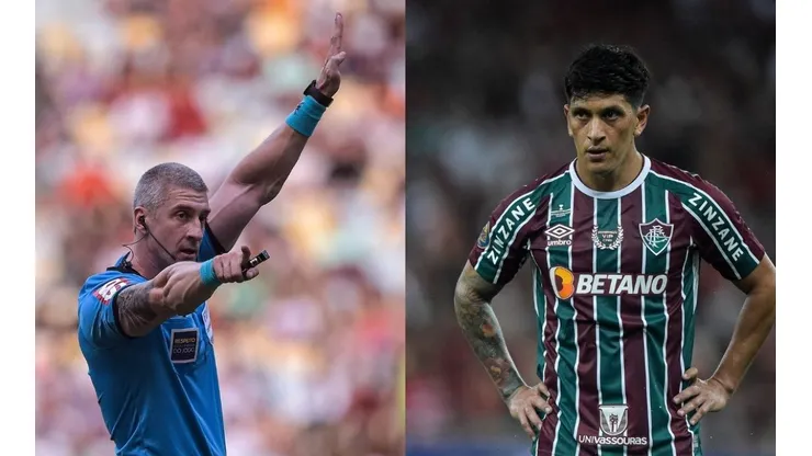 Fotos Daronco e Germán Cano: Thiago Ribeiro/AGIF | Grande destaque de Fortaleza x Fluminense foi a arbitragem
