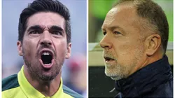 Fotos: Ettore Chiereguini e Allan Carvalho/AGIF - Abel foi citado em coletiva de Mano nesta 6ª sobre jeito reclamão em campo