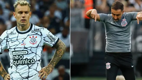 Fotos: (Marcello Zambrana/AGIF/Ricardo Moreira/Getty Images) - Róger Guedes e Vítor Pereira têm sido personagens do Corinthians na mídia nas últimas semanas