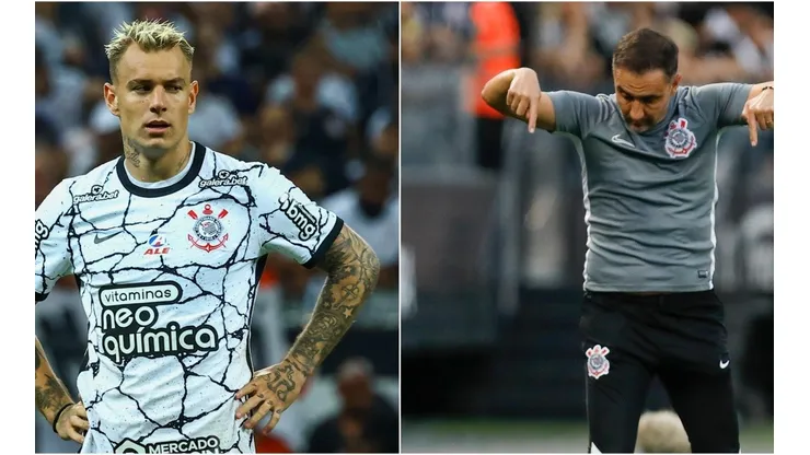 Fotos: (Marcello Zambrana/AGIF/Ricardo Moreira/Getty Images) - Róger Guedes e Vítor Pereira têm sido personagens do Corinthians na mídia nas últimas semanas