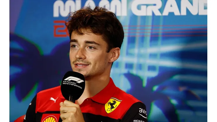 Jared C. Tilton/Getty Images - Leclerc, em entrevista em Miami