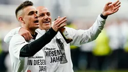 Autor do gol da vitória, Borré comemora a classificação do Eintracht Frankfurt