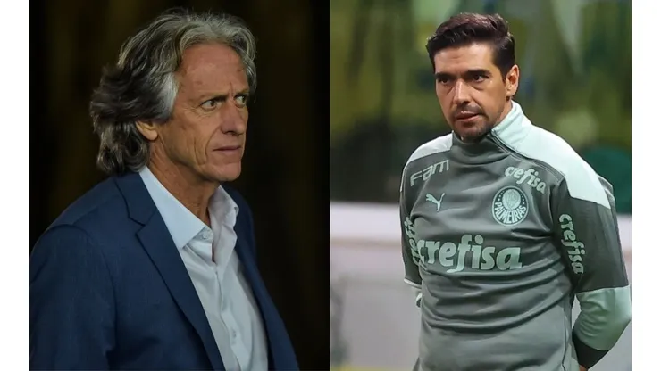 Foto Jorge Jesus: Thiago Ribeiro/AGIF e Foto Abel Ferreira: Marcello Zambrana/AGIF | JJ manda a real sobre trabalho de Abel no Palmeiras
