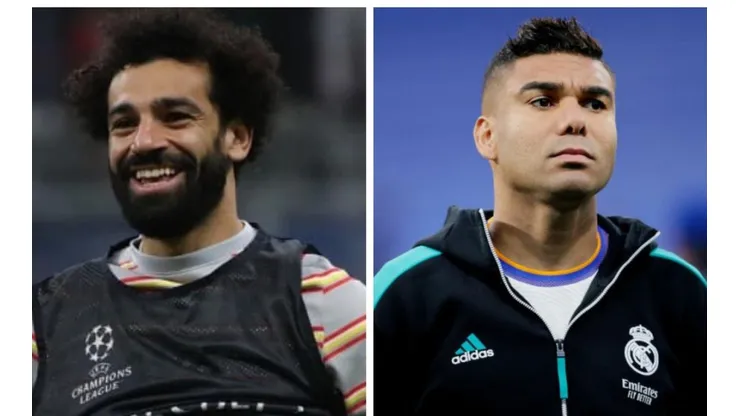 Foto Salah: Mairo Cinquetti/NurPhoto/Getty Images - Foto Casemiro: (Photo by David S. Bustamante/Soccrates/Getty Images)