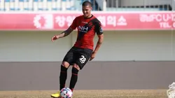 Foto: Divulgação/Gyeongnam | Tiago Orobó acumula 7 gols e uma assistência