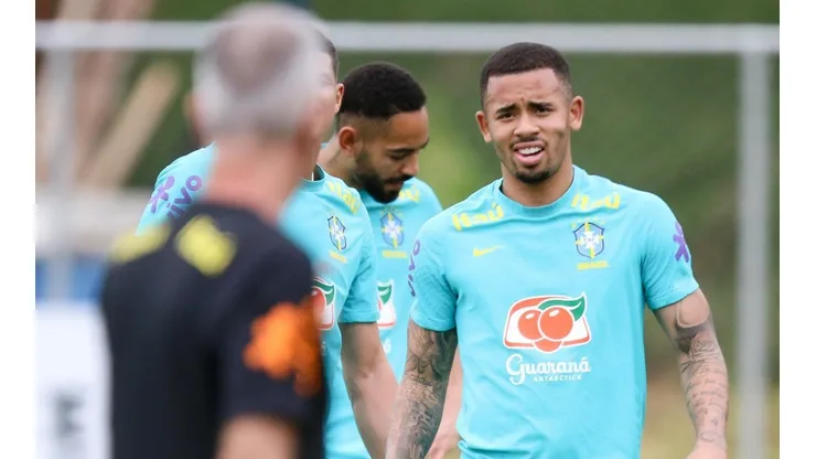 Fernando Moreno/AGIF - Gabriel Jesus em treino pela Seleção.