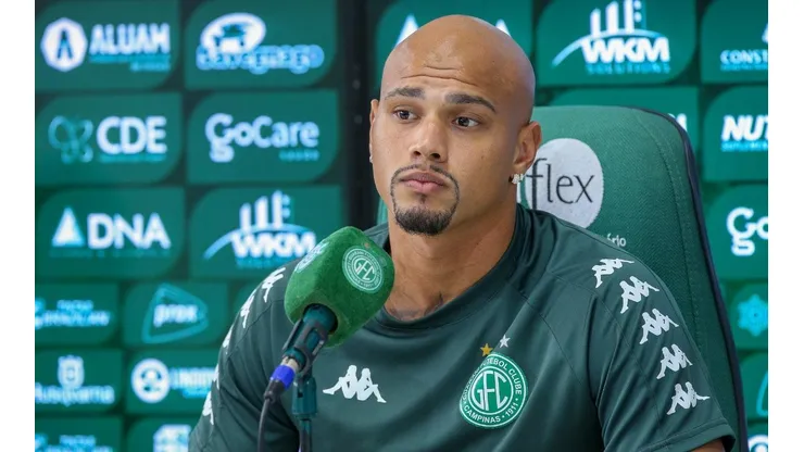 Foto: (Thomaz Marostegan/Guarani FC) - Nicolas concedeu entrevista coletiva no Guarani nesta terça (19), e não deixou de falar sobre o Grêmio, seu ex-clube