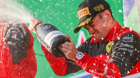 Charles Leclerc comemora vitória no GP da Austrália da F1 2022 — Foto: Peter J Fox/Getty Images